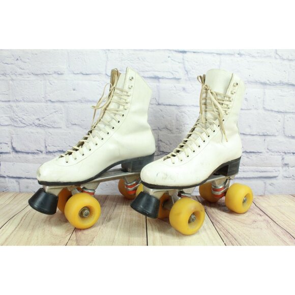 Vintage Riedell Sure Grip Skates Leather White Size 12 Inch - Picture 2 of 12